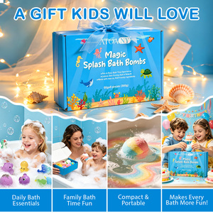 ATOANY 6 Pezzi Bombe da Bagno Effervescenti Magiche con Oli Essenziali Naturali Vegane Rilassanti con Sorpresa Giocattolo per Bambini - Product Image 2