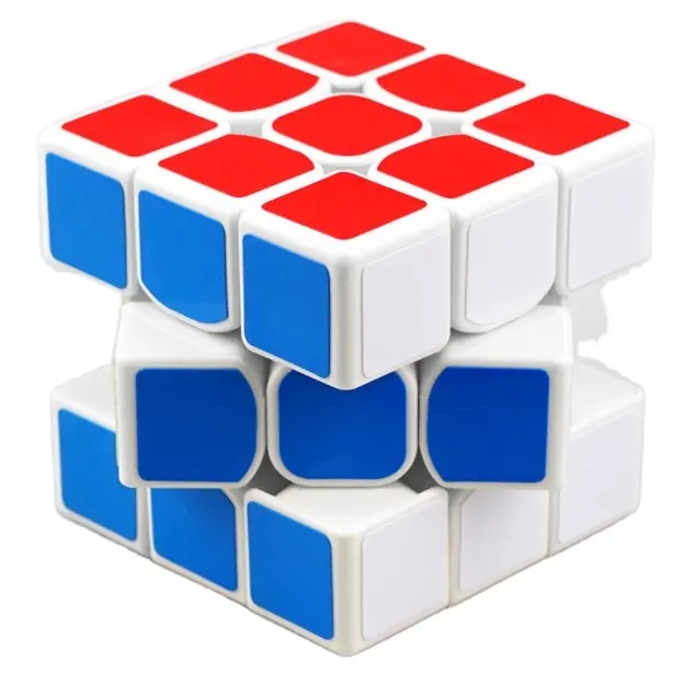low price black/white magic cube 3by3by3 magic speed puzzle cube with color box