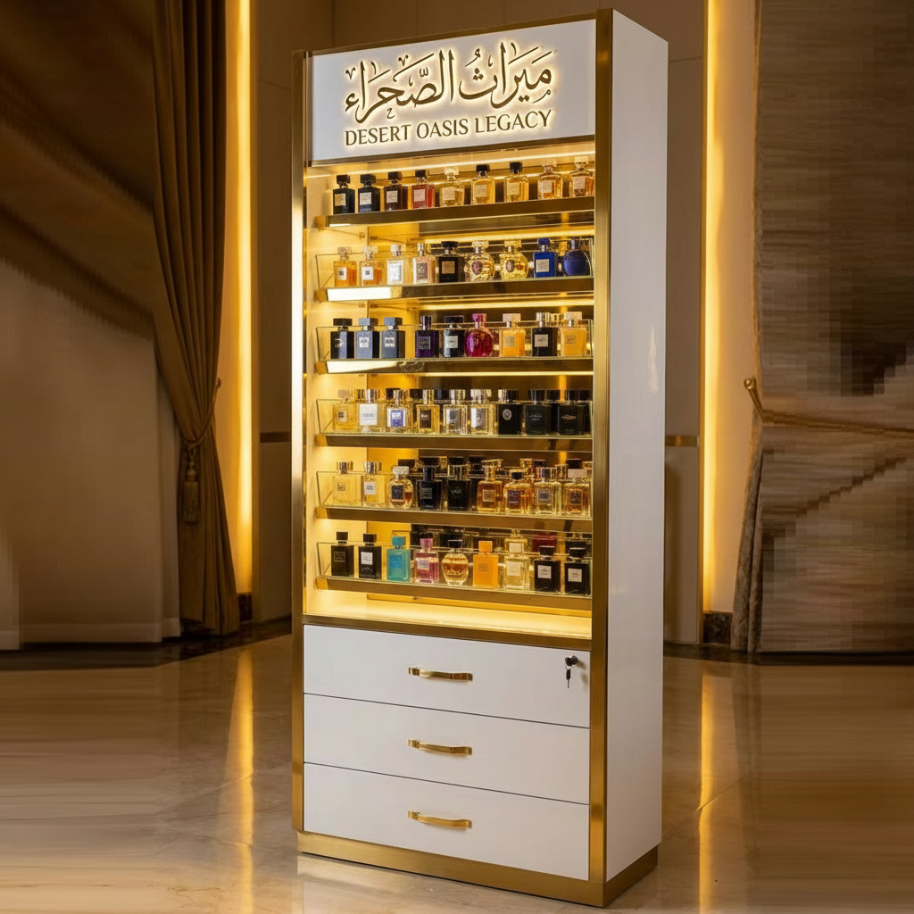 vitrine d'exposition pour parfums