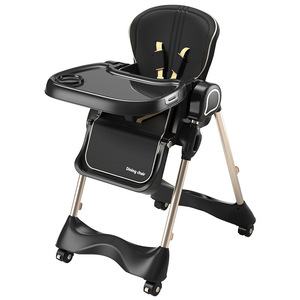 Chaise haute pliable et portable pour bébés et enfants de 0 à 12 mois, chaise de repas multifonctionnelle avec plateau, réglable en hauteur - Product Image 3
