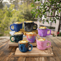 Tasses à café de luxe de haute qualité multicolores, tasse élégante et colorée imitant les cristaux minéraux pour la maison, le bureau, les fêtes, Noël
