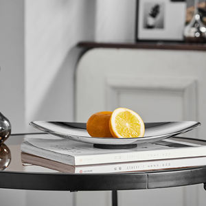 Yurtrain Home Decorative Frost Technique Stainless Steel Oval Korean Style Food Grade Serving <strong>Candy</strong> <strong>Tray</strong> &amp; Dry Fruit Plate - Product Image 4
