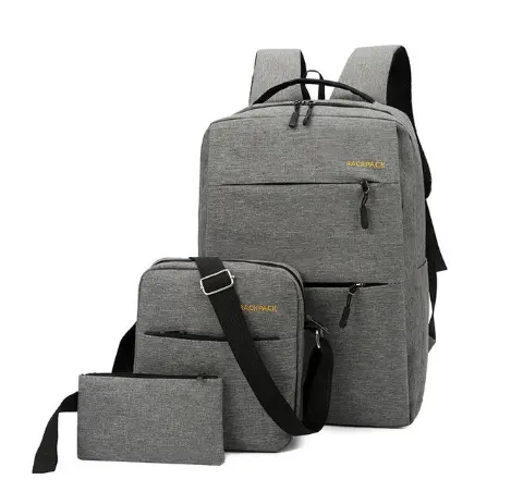 USB شحن حقيبة رجالية عارضة متعددة الوظائف الظهر الرجال الحقائب المدرسية 3 مجموعات الظهر 3 قطعة الأزياء حقيبة لابتوب صغيرة على ظهره