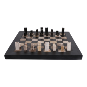 Set di Scacchi in Legno Petrificato per Tavolino da Caffè, Gioco Decorativo Classico per Soggiorno e Ufficio - Product Image 1