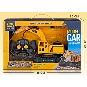 Günstige 49MHz Radio Control Engineer Truck Kunststoff Wireless Simulierte wiederauf ladbare RC Crawler Bagger Modell Spielzeug für Kinder