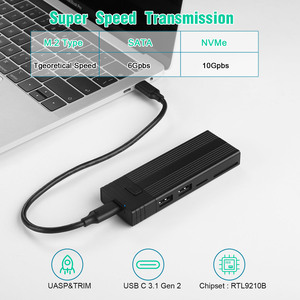 Boîtier Hub <span class=keywords><strong>Station</strong></span> d'Accueil M.2 <span class=keywords><strong>NVMe</strong></span> SATA SSD 10 Gbit/s USB-C Lecteur de Cartes SD TF en Alliage d'Aluminium Sans Outil pour Ordinateur Portable et Tablette - Product Image 3