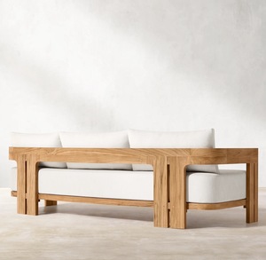 Set Divani <span class=keywords><strong>da</strong></span> <span class=keywords><strong>Esterno</strong></span> Moderno per Giardino e Cortile, Divano di Alta Qualità <span class=keywords><strong>in</strong></span> <span class=keywords><strong>Teak</strong></span> Massello per Terrazze di Hotel, Patio, Ville e Spiagge - Product Image 5