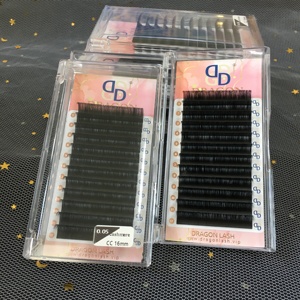 ขนตามังกรขนตาเนื้อนุ่มสีดำด้านยาว5-25มม. ยาว0.05มม. 0.07มม. ถาดต่อขนตาเพิ่มวอลลุ่มถาดขนตาปลอมขนมิงค์เทียมแบบแฟนเกาหลีง่าย - Product Image 2