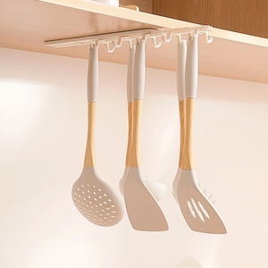 Upside Down Hanging Frame with Creative Row <b>Hook</b> Arrangement Plastic <b>Hook</b> Bottom Plate for Traceless Storage <b>Hook</b> <b>Rails</b> Product - Product Image 1