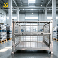 Caisse logistique réutilisable en acier doux 1200x1000x900mm, galvanisée à chaud, empilable, capacité 1000kg, pliable pour le stockage