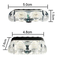 Luces LED estroboscópicas para coche, lámpara de advertencia de parrilla de 12V, linterna intermitente para motocicletas, accesorios para coche, 4x2