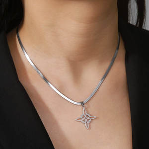 Collier Wicca Tetragrammaton Pentacle en Acier Inoxydable, Pendentif Nœud Sacré de Sorcière, Chaîne, Amulette Sceau de Salomon, Cadeaux - Product Image 3