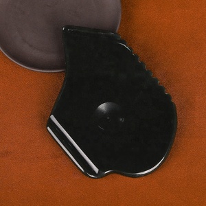 Nuovo disegno Naturale Nero Bian <span class=keywords><strong>pietra</strong></span> di <span class=keywords><strong>giada</strong></span> gua sha pollice rientro del fronte del massager guasha raschiare strumento jade gua sha per faccia - Product Image 3