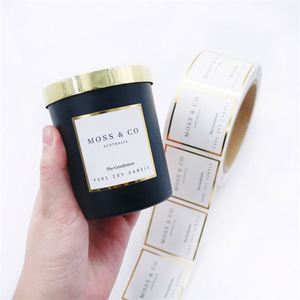 แผ่นฟอยล์สีทองพิมพ์ชื่อโลโก้สติกเกอร์แบบม้วนเทียนสั่งทำ - Product Image 2