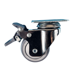 Meilleure vente 4 pouces 120 kg Tpr fourche à roulettes avec tige boulon roulette avant chariot médical roulettes <span class=keywords><strong>pour</strong></span> hôpital - Product Image 5