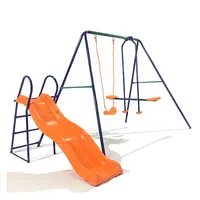 Nuevo equipo al aire libre zona de juegos de plástico de diapositivas y los niños Swing juego para los niños