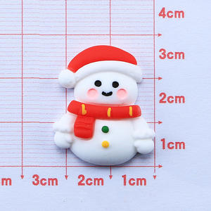 لطيف هدية عيد الميلاد مربع الزخرفية سانتا كلوز قبعة ثلج مسطحة الظهر الراتنج الزينة - Product Image 4