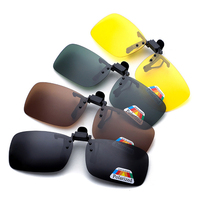 Lunettes de soleil polarisées TAC rectangulaires à clipser, type rabattable, pour la conduite de nuit, à porter sur les lunettes de vue