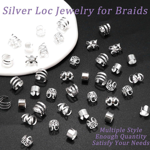 40pcs Hair Jewelry for <strong>Braids</strong> Gold Hair Cuffs Multi Style Rings Adjustable Hair Beads <strong>Braid</strong> Loc Dreadlock <strong>Accessories</strong> - Product Image 4