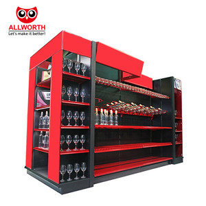 Palettes ou seaux <span class=keywords><strong>en</strong></span> option de conception personnalisée sur les étagères latérales <span class=keywords><strong>en</strong></span> bois des supermarchés pour les vins et les boissons - Product Image 6