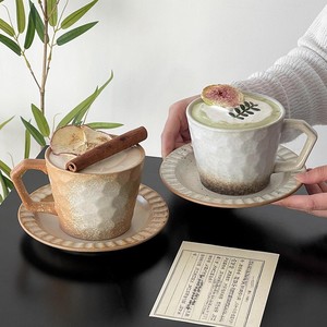 Mug à café en céramique élégant, rétro, à effet de four, résistant aux hautes températures, souvenir vintage, pour le bureau et le thé de l'après-midi, en grès - Product Image 3
