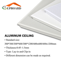 Carrelage suspendu de plafond suspendu en métal, Faux fer blanc, 30x60