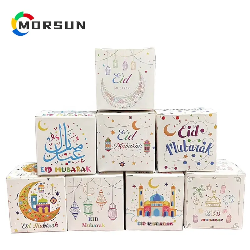Boîtes à bonbons MorSun EID Mubarak décoration Ramadan fête islamique musulmane boîte d'emballage cadeau