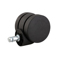 Roulettes de chaise de bureau pivotantes en nylon de 50 mm de diamètre, conformes à la norme BIFMA, avec tige réglable en plastique 10*22 mm, capacité de charge de 40 kg, silencieuses, pour salle à manger