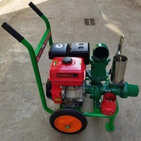 Grande pompe à eau d'irrigation mobile à deux roues avec moteur diesel pour l'agriculture