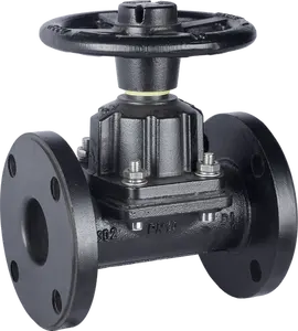 Диафрагменный клапан прямого действия WCB из чугуна HT200 с ручным управлением, EPDN NR NBR - Product Image 1