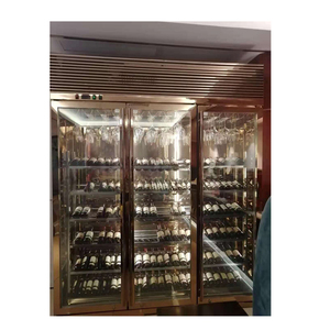 Enfriador de Botellas de Vino Dorado de Dos Puertas con Interior de Espejo para Exhibición, Modelo WR-01 - Product Image 6