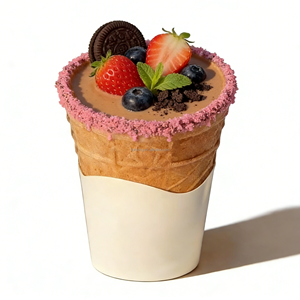 Cônes en gaufrettes comestibles de qualité supérieure à fond plat, croustillants, colorés, coupes à glace pour les cafés, les salons de desserts, des friandises Instagrammables - Product Image 3