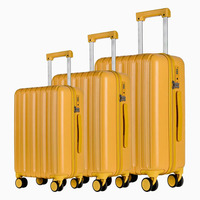 Valises de voyage en ABS et PC, ensembles de bagages à roulettes avec motif papillon, 4 roues