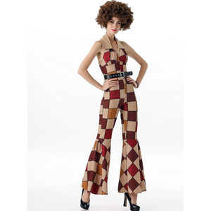 Recién llegado, traje de baile de discoteca para parejas, traje de <span class=keywords><strong>disfraz</strong></span> de ocio para adultos de los años 70 con cinturón, mallas para fiesta de Halloween - Product Image 6