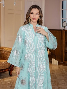 <span class=keywords><strong>Dubai</strong></span> Style Saudi Plus Size Damen Sets Langes besticktes Abaya-Kleid aus der arabischen Kultur in mehreren Farben - Product Image 4