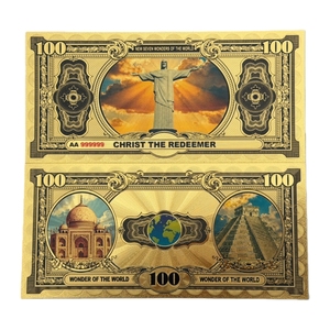 2026 7 Tipi di Banconote delle Sette Meraviglie del <span class=keywords><strong>Mondo</strong></span>, Banconote Culturali in Oro 24K per Collezione - Product Image 1