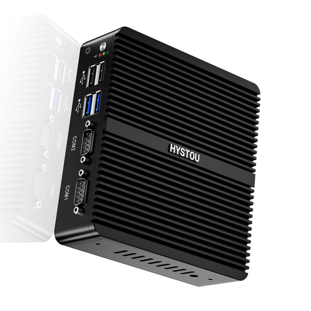 HYSTOU Mini PC with Quad Core N100 Fanless Office Industrial Computer DDR4 RAM Available Dual Display Desktop NUC 2026