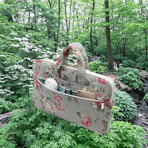 Sac fourre-tout pour ordinateur portable à motif floral avec poignée, compartiment multifonctionnel pour ordinateurs portables de 13 à 13,3 pouces, design textile élégant - Product Image 3