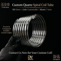 Tubo Espiral de Cuarzo Personalizado, Diámetro Exterior de 10 mm |   7 Bobinas de Vidrio de Sílice Fundido Esmerilado y Transparente OEM ODM