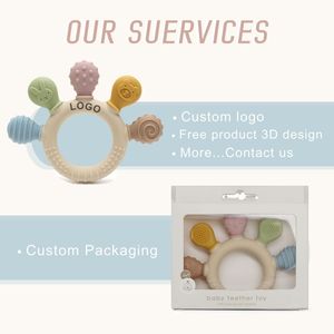 Mordedor de Silicona para Bebés con Logotipo Grabado, Envío Gratuito, Anillo de Dentición Anti-Caídas, Libre de BPA, para Necesidades de Succión - Product Image 6