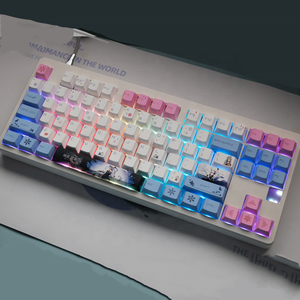 Genshin-Juego de teclas PBT para teclado mecánico, juego de teclas con perfil de cerezas, de impacto <span class=keywords><strong>Hu</strong></span> <span class=keywords><strong>Tao</strong></span> /Kamisato Ayaka/<span class=keywords><strong>Raiden</strong></span> <span class=keywords><strong>Shogun</strong></span>, 136 - Product Image 2