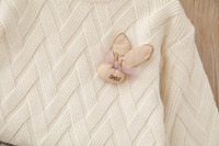 Ensemble pull et jupe en tricot pour petites filles, décor lapin 3D, tenue deux pièces pour petites filles