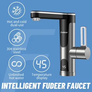 Grifo LED Digital Display Stainless Steel Bathroom Faucet Robinet Instant Hot Water Tap Electric Faucet Mixer Tap