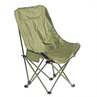 Chaise de camping pliante moderne à dossier haut, structure en acier inoxydable, mobilier d'extérieur portable pour la plage, le pique-nique, la pêche