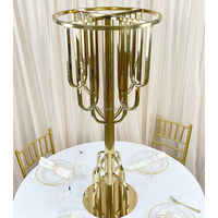 Support floral en métal doré brillant de haute qualité pour la décoration de mariage