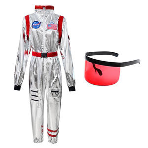 <span class=keywords><strong>Costume</strong></span> d'<span class=keywords><strong>astronaute</strong></span> argenté pour adulte, tenue de pilote, cosplay, fête de la Terre errante, combinaison, leggings, vente en gros pour Halloween 2026 - Product Image 1