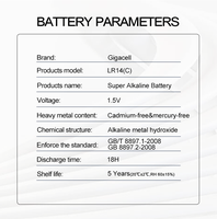 Pasokan Pabrik OEM Baterai Super Alkaline 1.5V LR14 Ukuran C untuk Perlengkapan Darurat dan Cadangan Daya