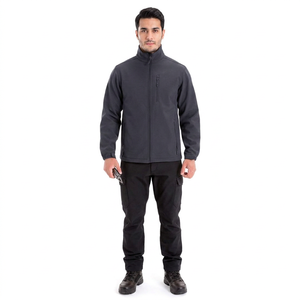 Custom 100% Cotton Waterproof Canvas Stand Collar Hooded Windbreaker <b>Jacket</b> <b>Men</b> Linen Lined Thermal Zip Stretch Soft Shell - Product Image 1