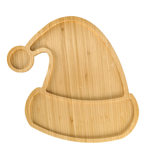 Bandejas de Madera Natural Ecológicas con Diseño de Plantas para Servir Aperitivos, Bandejas de Madera Maciza con Diseño de Gorro de Santa Claus para <span class=keywords><strong>Navidad</strong></span> - Product Image 1