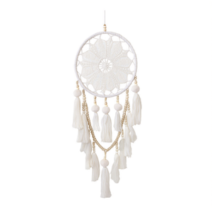 Atrapasueños de Encaje Blanco con Borlas para Colgar en la Pared, 21 cm, Adorno Decorativo para el Hogar - Product Image 3